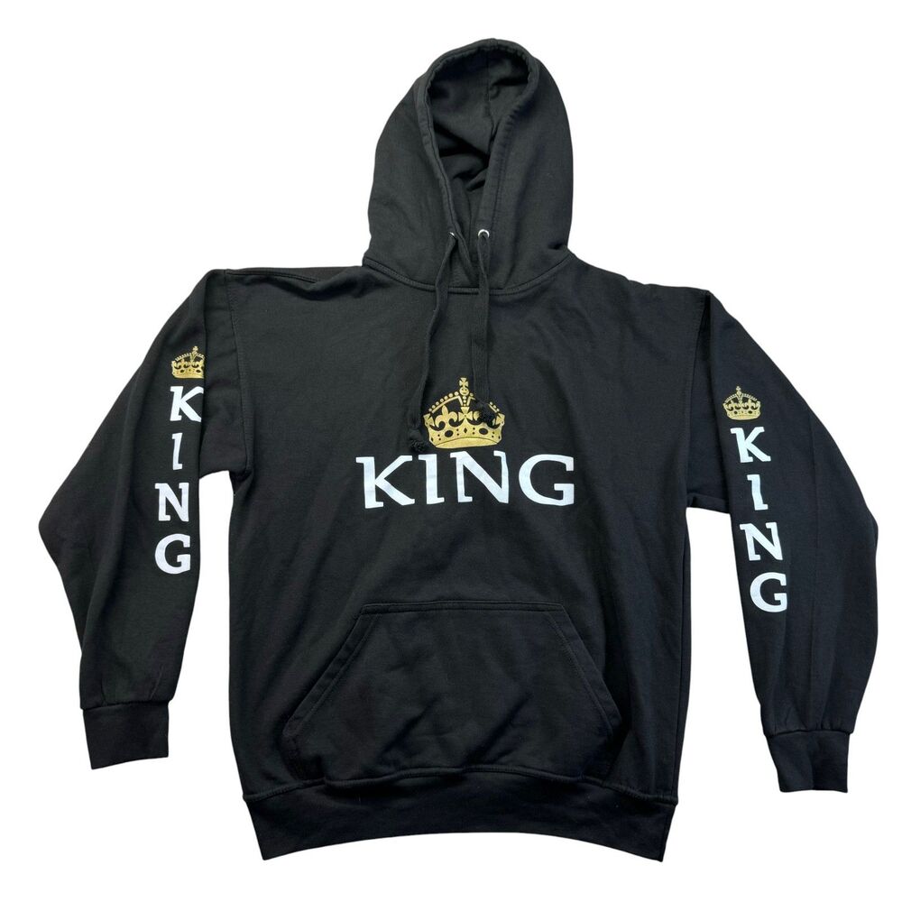 Jon Lauren Hoodie Mens Large Black KING Long Sleeve Kangaroo Pocket Cotton Blend